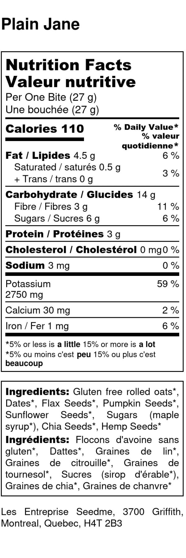 BITES 54G SEED ME PLAIN JANE (individual packet) Online