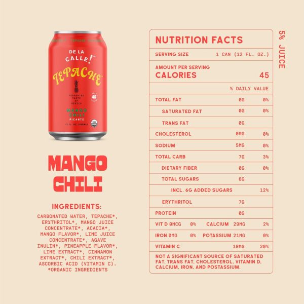 TEPACHE 355ML DE LA CALLE MANGO CHILI For Discount