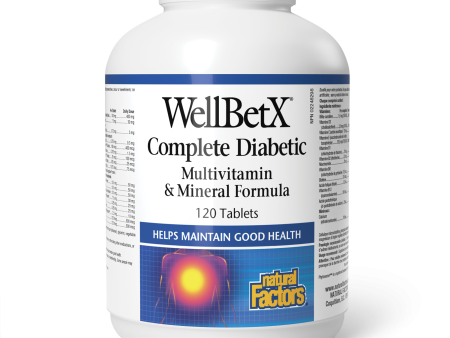 Natural Factors WellBetX® Complete Diabetic  Multivitamin & Mineral Formula   120 Tablets For Sale