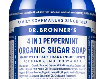 SOAP ORGANIC SUGAR PUMP 355M PEPPERMINT BRONNER Supply