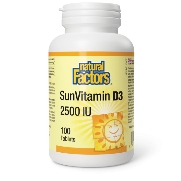 Natural Factors SunVitamin D3  2500 IU  100 Tablets Online Hot Sale