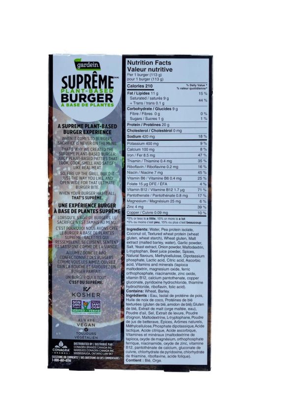 BURGER SUPREME 226G GARDEIN Online now