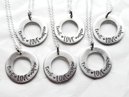 Teach Love Inspire Washer Necklace Supply