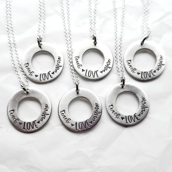 Teach Love Inspire Washer Necklace Supply