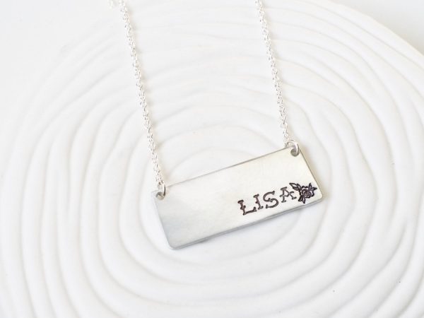 Tattoo Name Plate Necklace | Bar Necklace For Cheap