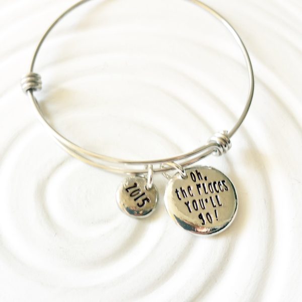 Oh, The Places You ll Go! | Adjustable Bangle Bracelet | Graduation Gift Supply