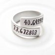 Latitude and Longitude Ring | Coordinates Wrap Ring For Cheap