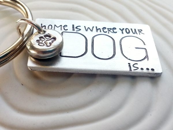 Home is Where Your Dog (or Cat) Is Keychain | Paw Print Keychain Online now