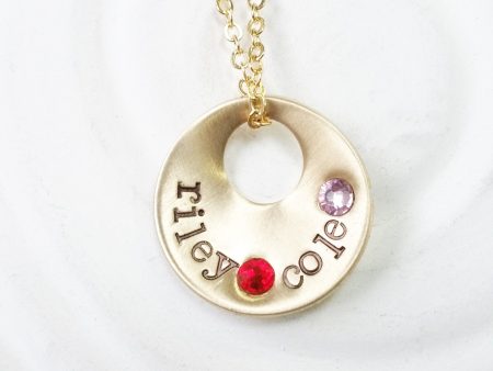 Gold Floating Hole Necklace | Birthstone Name Necklace Fashion