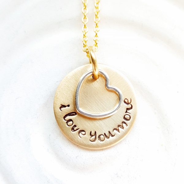 I Love You More | Two Tone Heart Necklace Supply