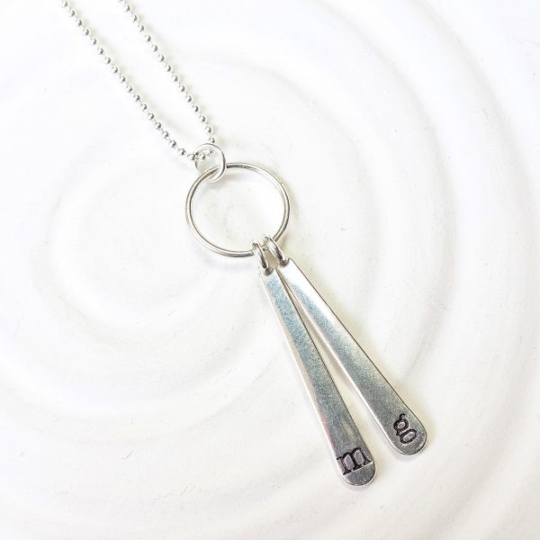 Sterling Silver Paddle Necklace | Initial Necklace Sale