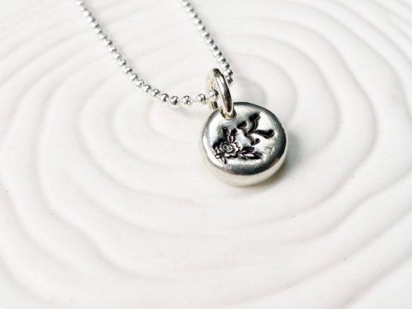 Tattoo Rose Initial Necklace | Pebble Jewelry Hot on Sale