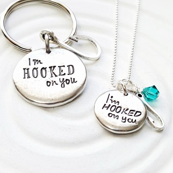 I m Hooked on You Necklace| Gift for Her For Sale