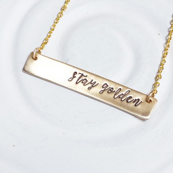 Stay Golden | Golden Glow Bar Necklace For Cheap