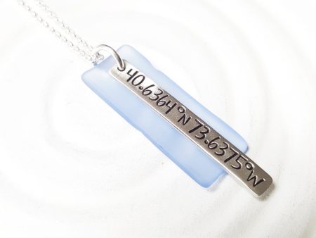 Beach Coordinates Necklace | Sea Glass Jewelry Sale