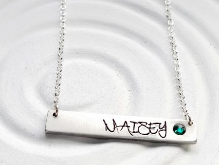 Birthstone Mother s Necklace | Street Art Bar Necklace For Sale