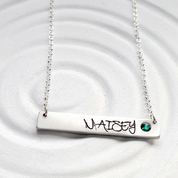 Birthstone Mother s Necklace | Street Art Bar Necklace For Sale