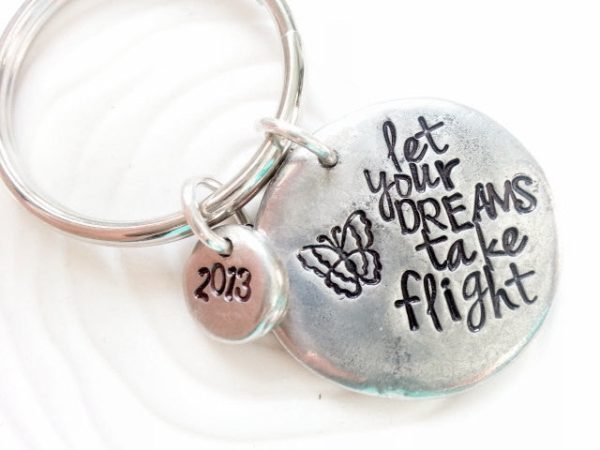 Let Your Dreams Take Flight | Pebble Keychain Sale