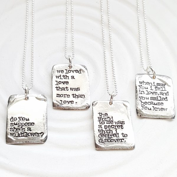 Vintage Page | Large Literary Quote Necklace Online Sale