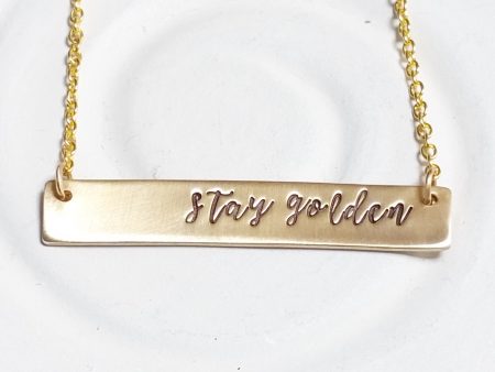 Stay Golden | Golden Glow Bar Necklace For Cheap