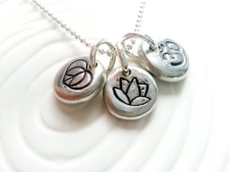 Yoga Trio Necklace | Ohm Peace and Lotus Designs on Sale