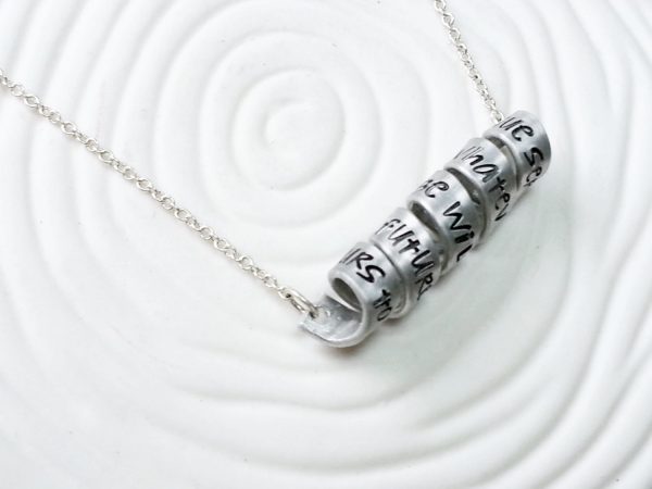 Secret Message Necklace | Swirled Bar Necklace on Sale