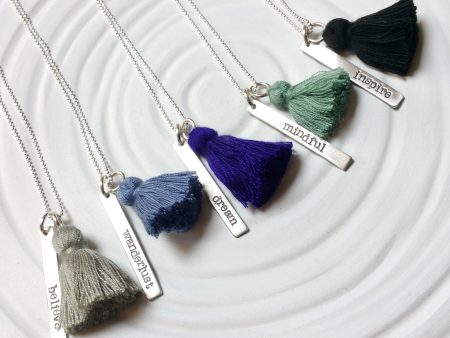 Inspirational Message Necklace | Silk Tassel Necklace Sale