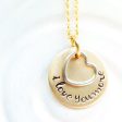 I Love You More | Two Tone Heart Necklace Supply