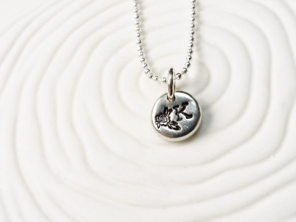 Tattoo Rose Initial Necklace | Pebble Jewelry Hot on Sale