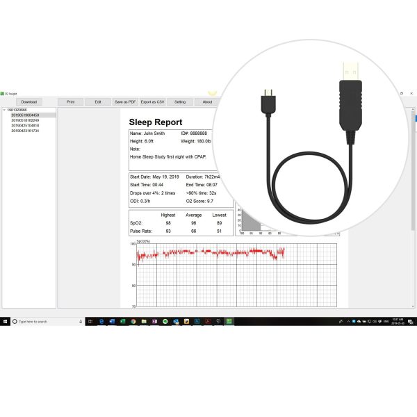 Professional Version Upgrade Package for LOOKEE® Ring Sleep Monitor, Including PC Software and PC Data Cable Online Sale