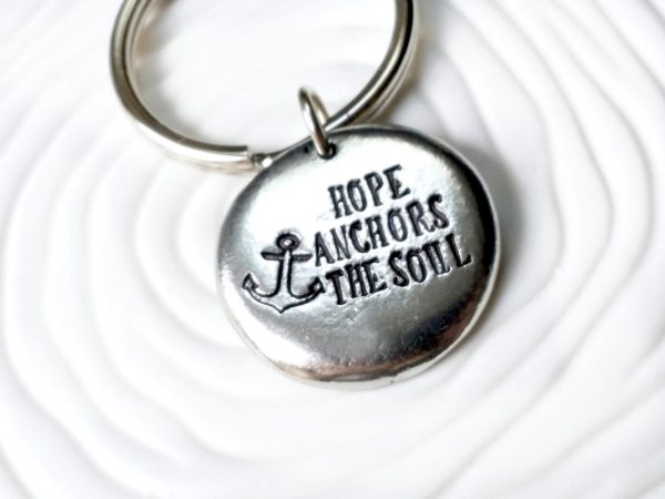 Hope Anchors the Soul Keychain | Inspirational Nautical Anchor Keychain Online Sale