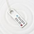 Floating Hole Tag Necklace | Two Name Birthstone Rectangle Supply