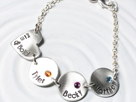 Family Bracelet | Couple Charm and Children s Birthstone Bracelet Online Hot Sale