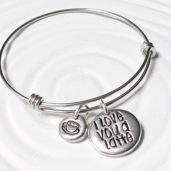 I Love You A Latte | Adjustable Bangle Bracelet Online