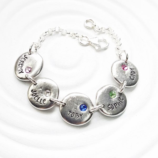 Birthstone Mother s Bracelet | Pebble Charm Bracelet Online Hot Sale