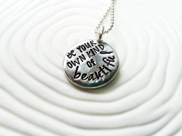 Personalized Necklace | Inspirational Message Necklace | Be Your Own Kind of Beautiful Cheap