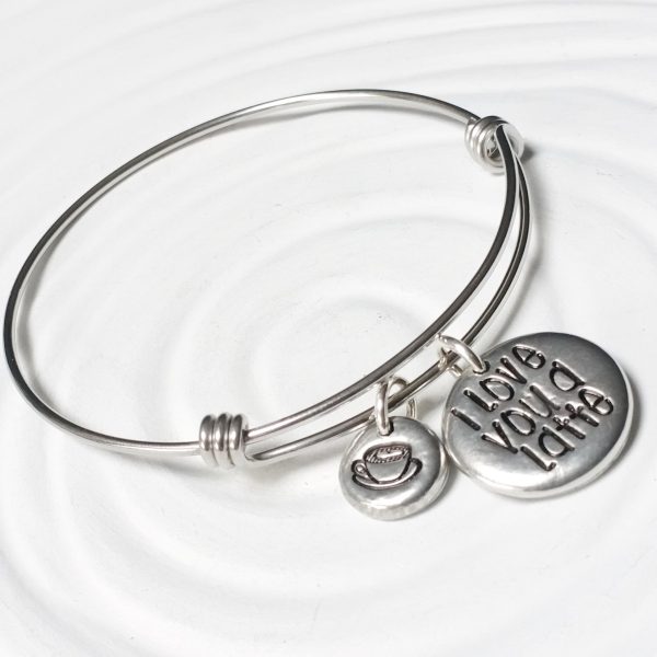 I Love You A Latte | Adjustable Bangle Bracelet Online