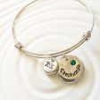 Name and Birthstone Bracelet | Graduation Year | Adjustable Bangle For Cheap