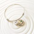 Name and Birthstone Bracelet | Graduation Year | Adjustable Bangle For Cheap