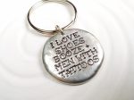 I Love Shoes, Booze and Men With Tattoos Pebble Keychain For Sale