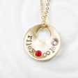 Gold Floating Hole Necklace | Birthstone Name Necklace Fashion