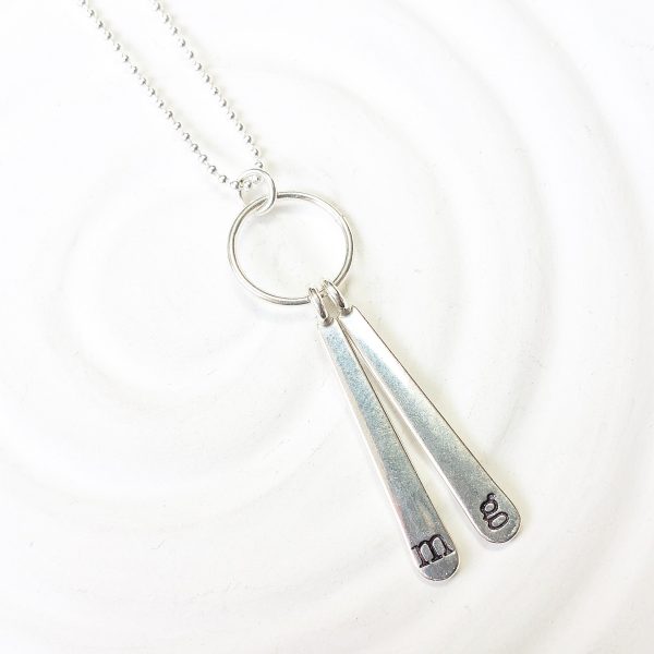 Sterling Silver Paddle Necklace | Initial Necklace Sale