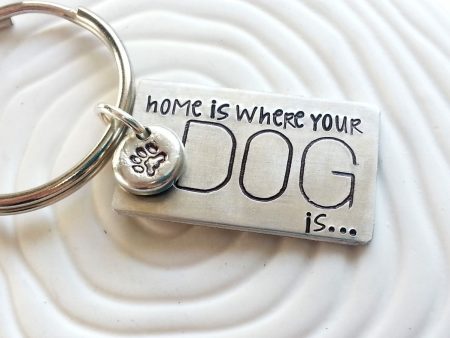 Home is Where Your Dog (or Cat) Is Keychain | Paw Print Keychain Online now