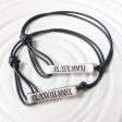 Personalized Fold Over Clasp | Leather Bracelet | Men s or Women s Sizes For Sale