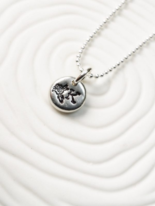 Tattoo Rose Initial Necklace | Pebble Jewelry Hot on Sale