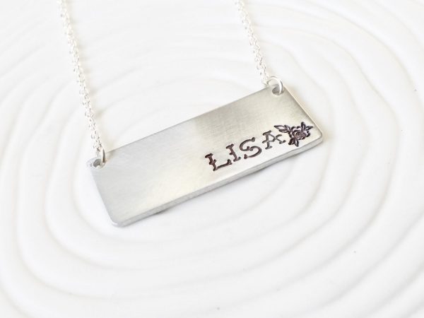 Tattoo Name Plate Necklace | Bar Necklace For Cheap