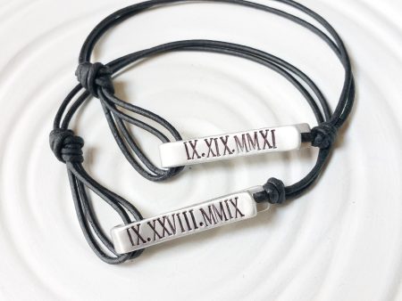 Personalized Fold Over Clasp | Leather Bracelet | Men s or Women s Sizes For Sale