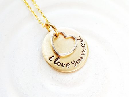 I Love You More | Two Tone Heart Necklace Supply