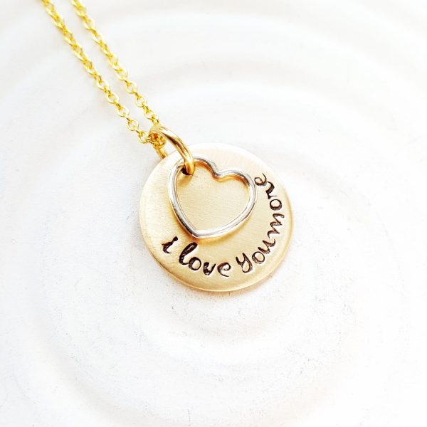 I Love You More | Two Tone Heart Necklace Supply