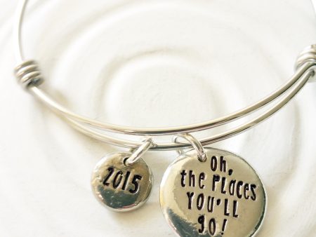 Oh, The Places You ll Go! | Adjustable Bangle Bracelet | Graduation Gift Supply